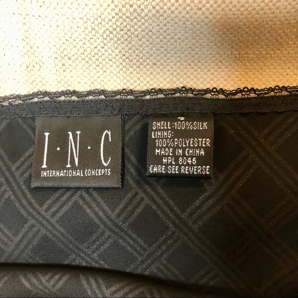 INC silk, lattice plaid skirt - Picture 3 of 9